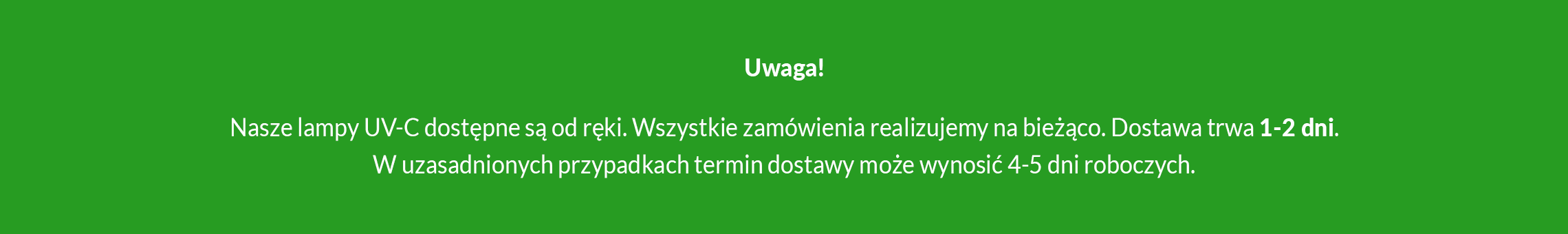 Dostępność lamp UV-C