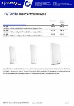 Cennik Fotovita lampy antydepresyjne